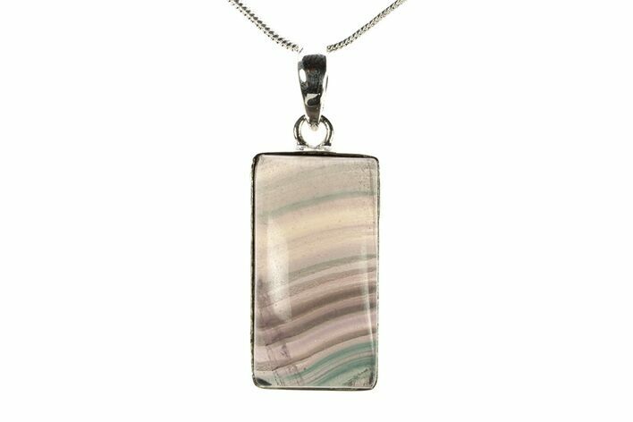 Banded Fluorite Pendant (Necklace) - Sterling Silver #278737